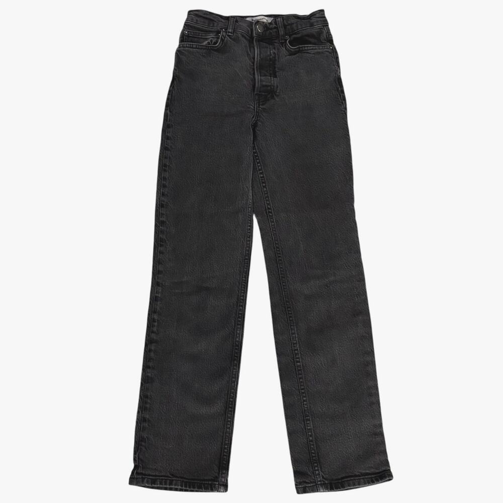 Reformation Jeans Size 23 Straight Leg Erie Wash Vintage Black High Rise Waist